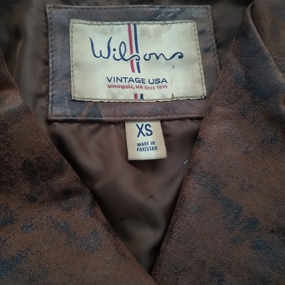 Wilsons Vintage leather biker asymmetric moto quilted shoulder distressed - Picture 3 of 7